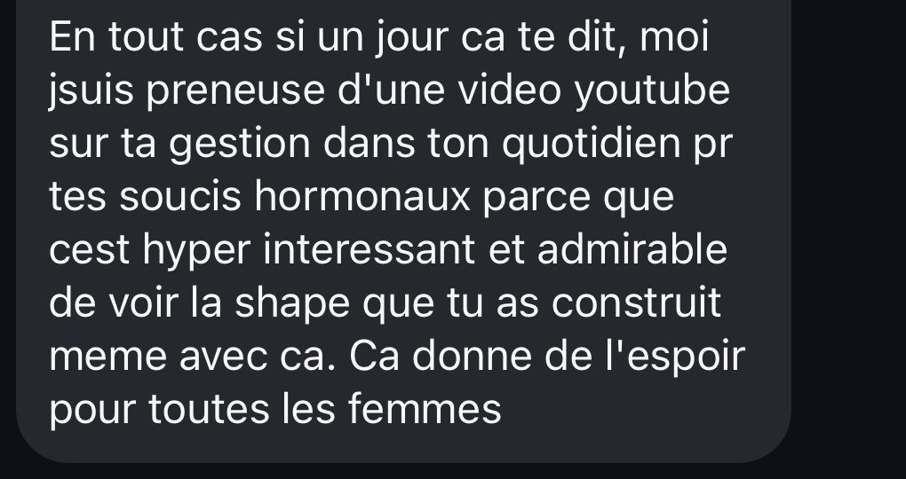 Message d’une cliente : « Ça donne de l’espoir pour toutes les femmes »